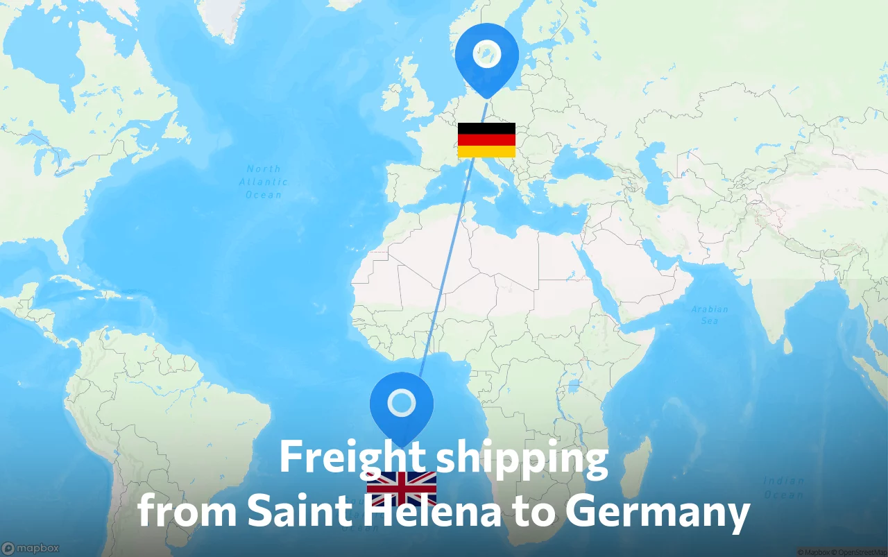 Shipping route from Saint Helena to Germany