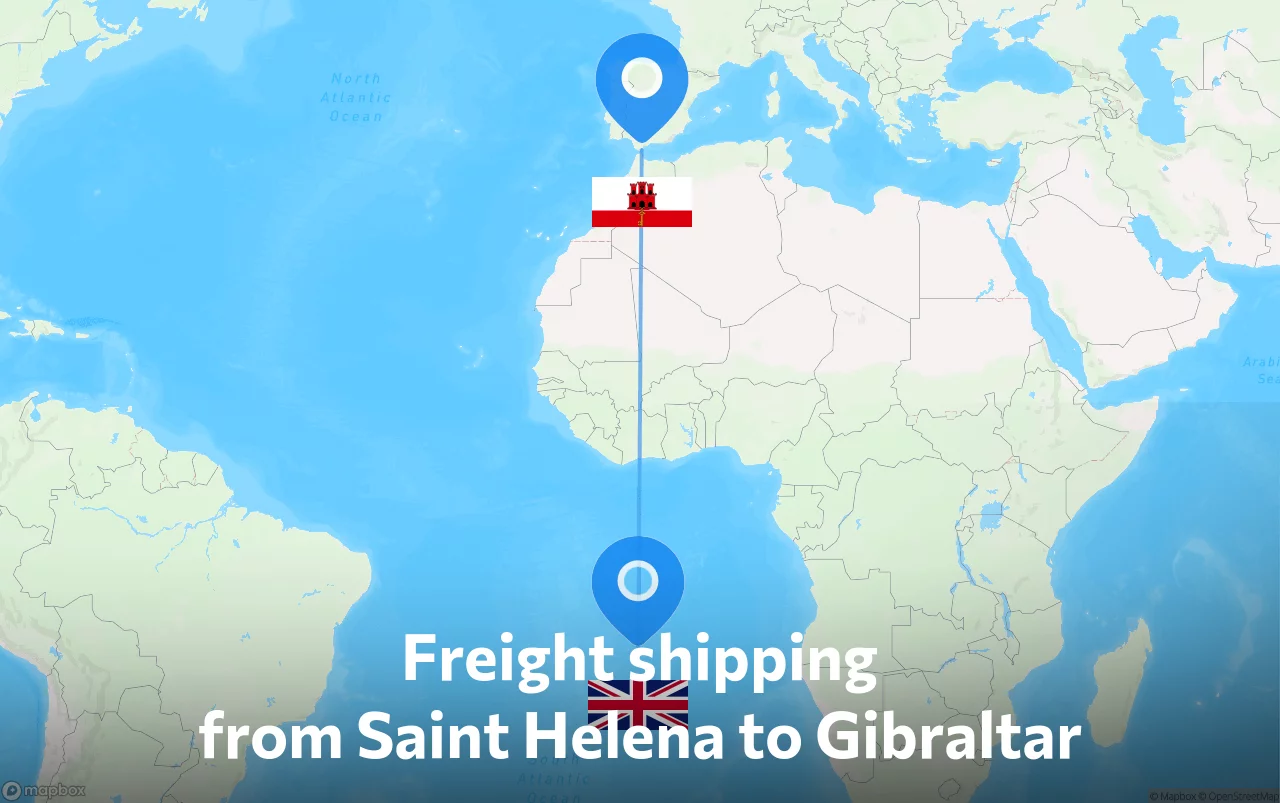 Shipping route from Saint Helena to Gibraltar