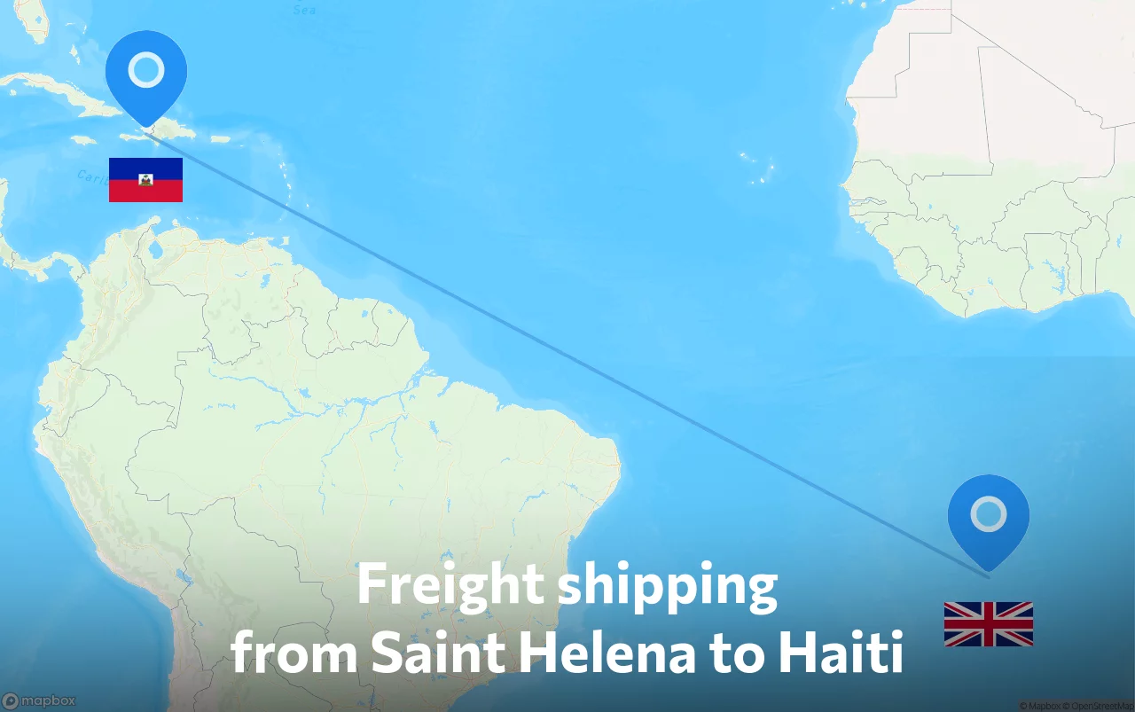 Shipping route from Saint Helena to Haiti