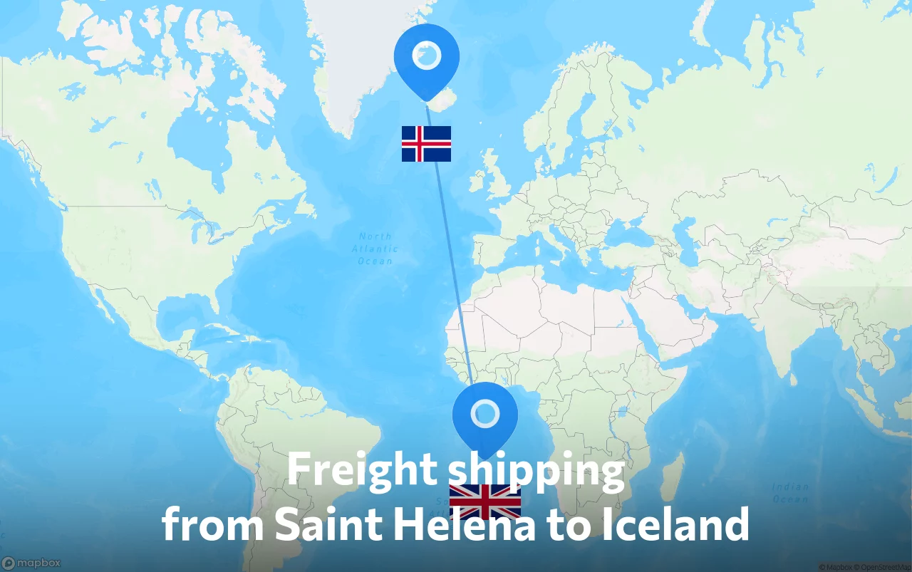 Shipping route from Saint Helena to Iceland