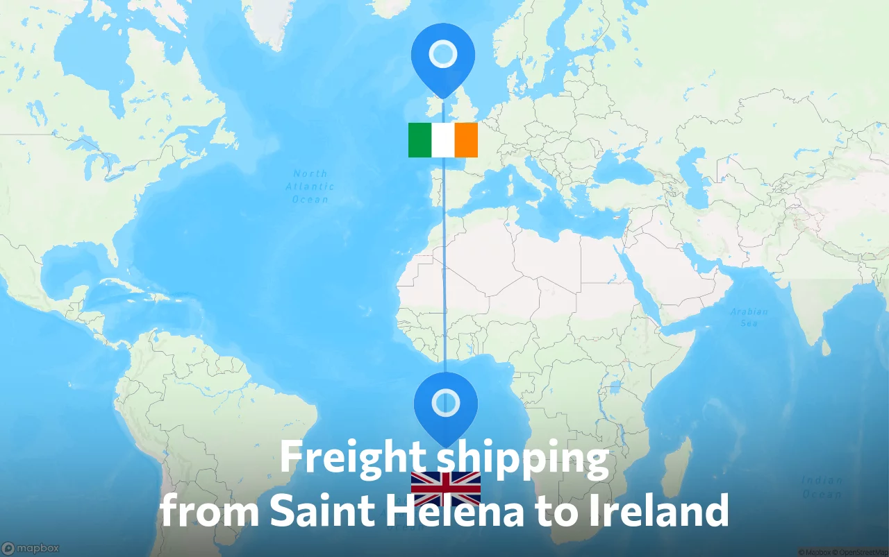 Shipping route from Saint Helena to Ireland