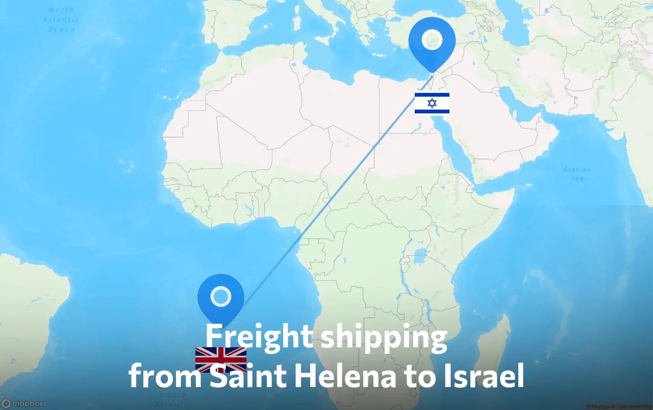 Shipping route from Saint Helena to Israel