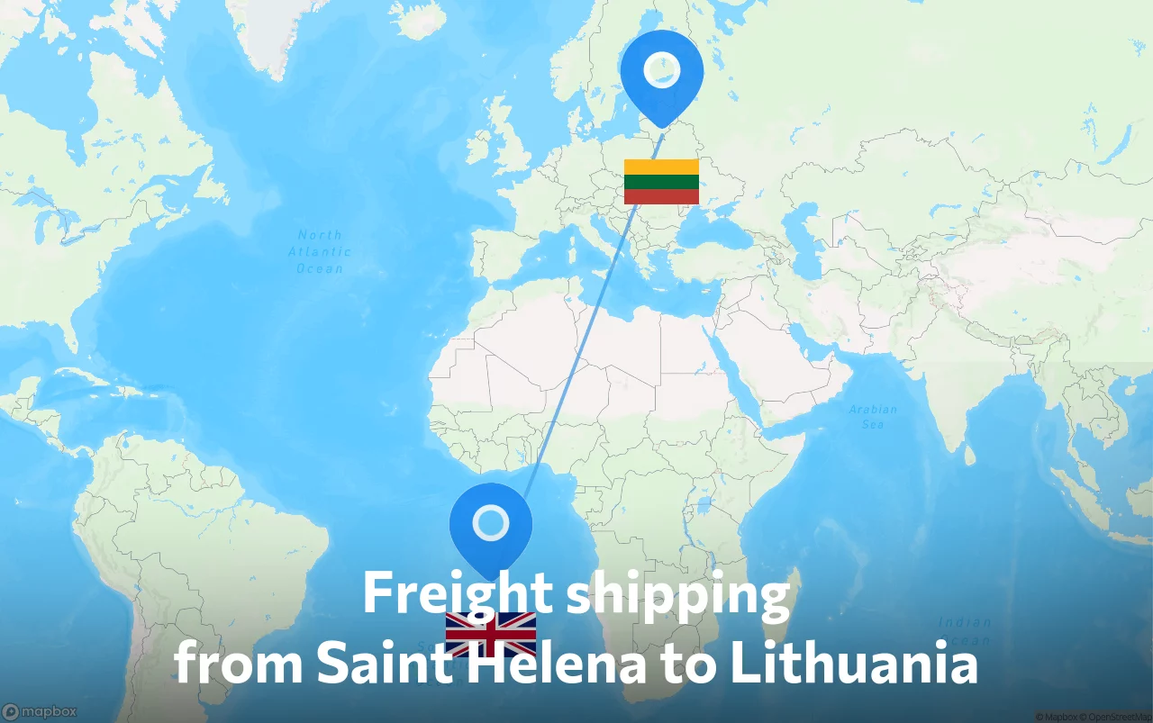 Shipping route from Saint Helena to Lithuania