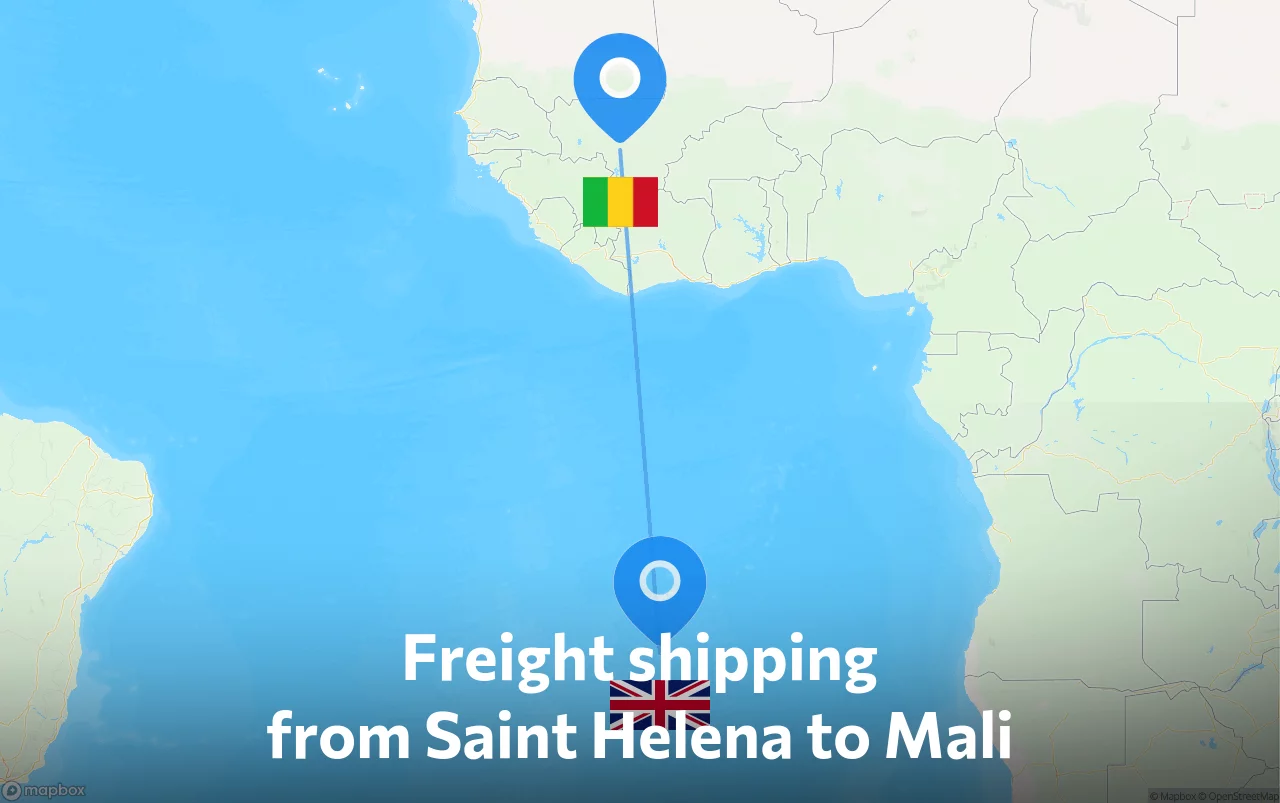 Shipping route from Saint Helena to Mali
