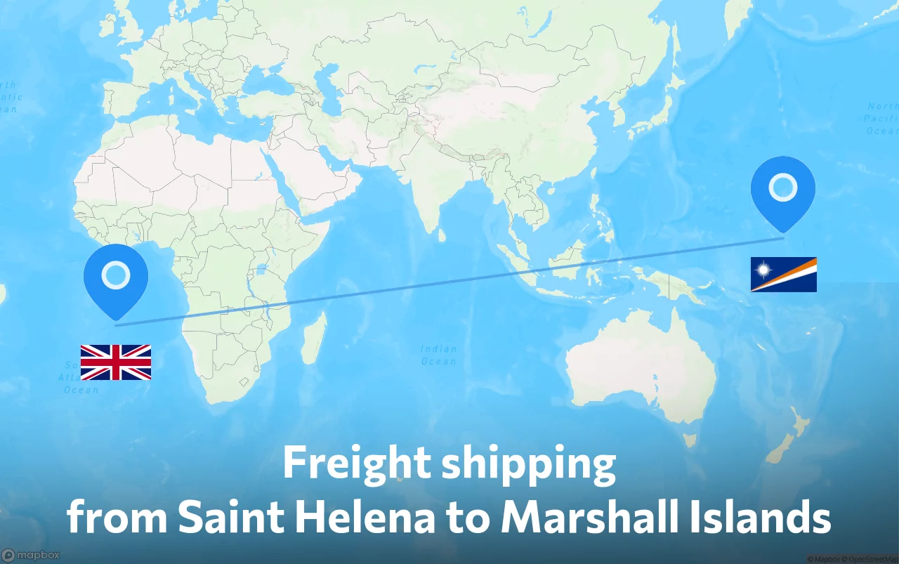 Shipping route from Saint Helena to Marshall Islands