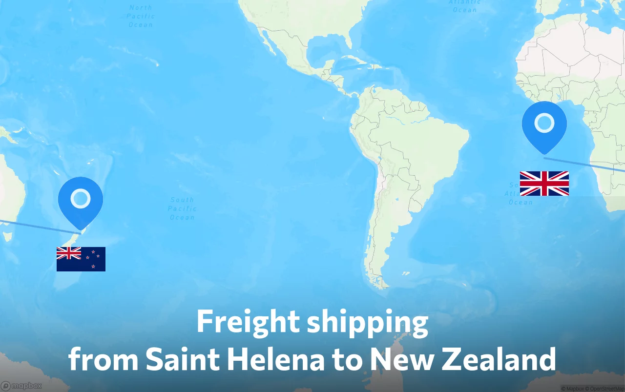 Shipping route from Saint Helena to New Zealand