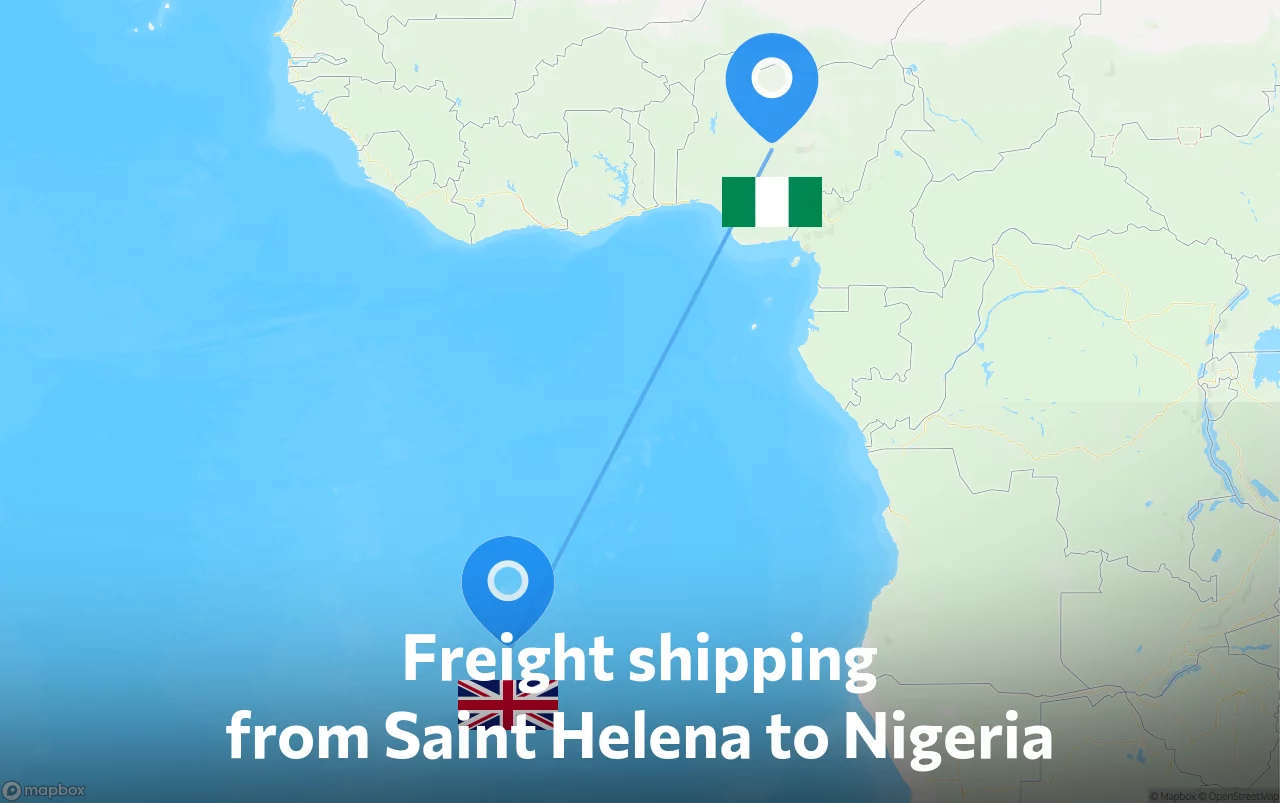 Shipping route from Saint Helena to Nigeria