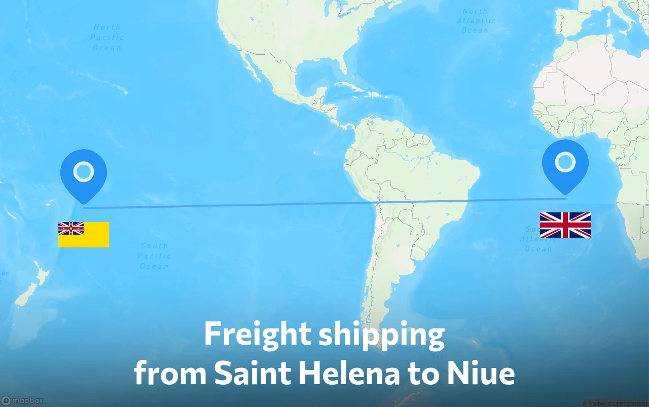 Shipping route from Saint Helena to Niue