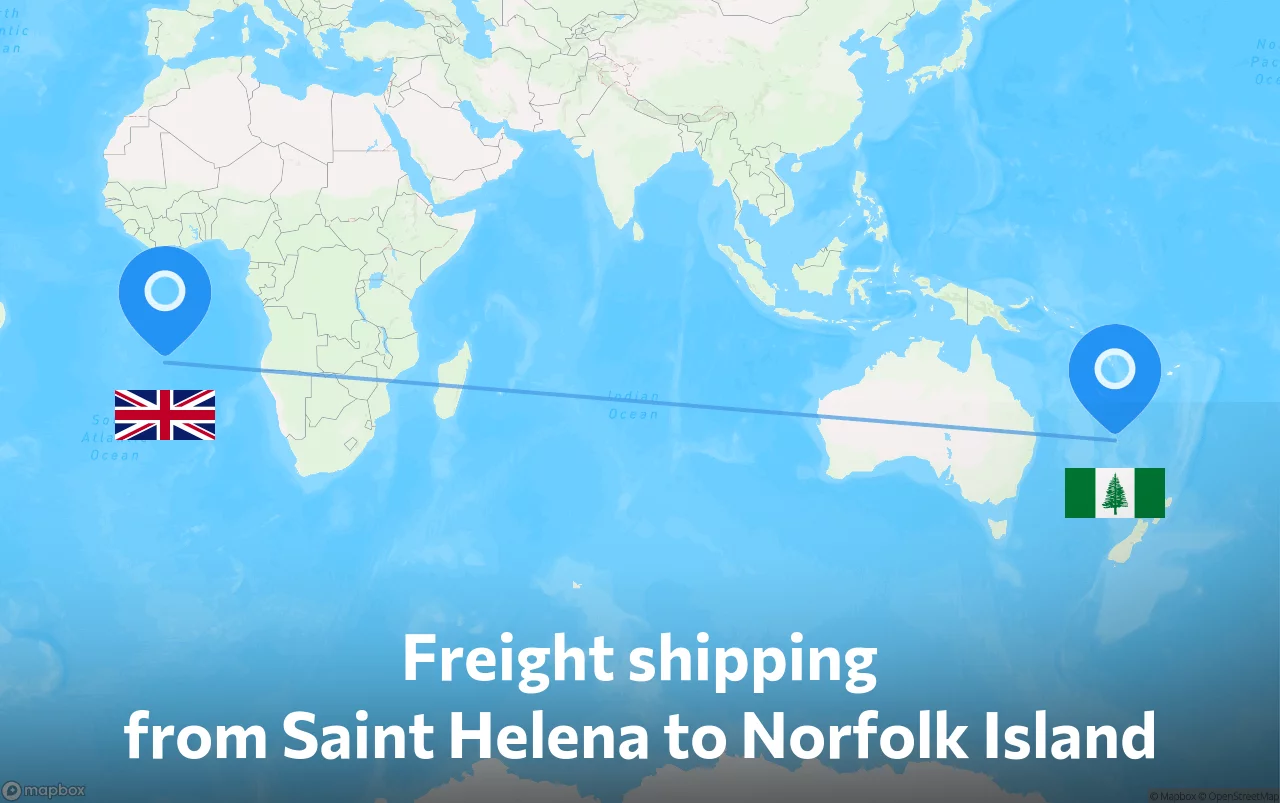 Shipping route from Saint Helena to Norfolk Island
