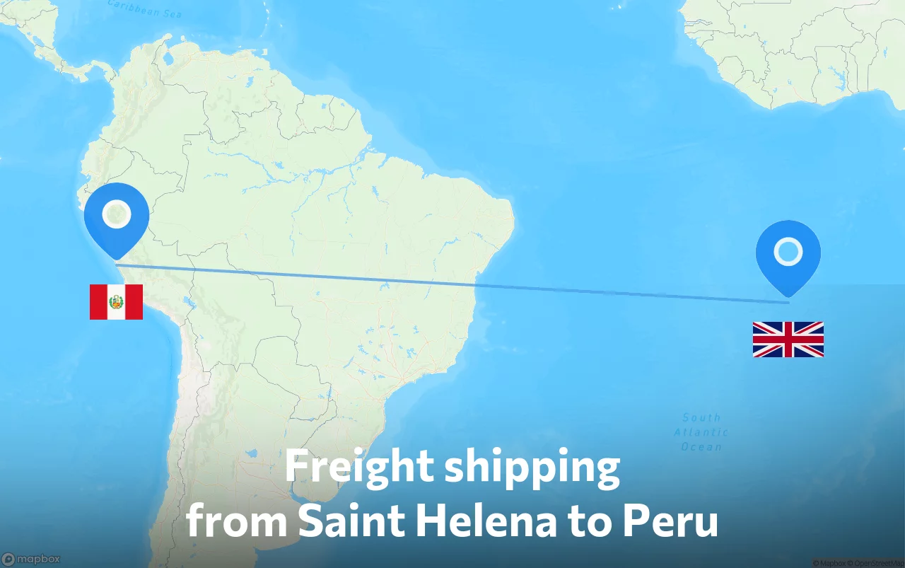 Shipping route from Saint Helena to Peru
