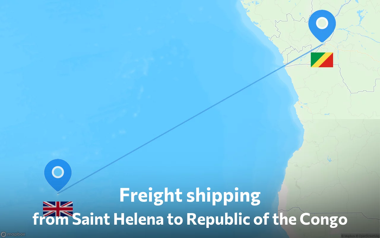 Shipping route from Saint Helena to Republic of the Congo