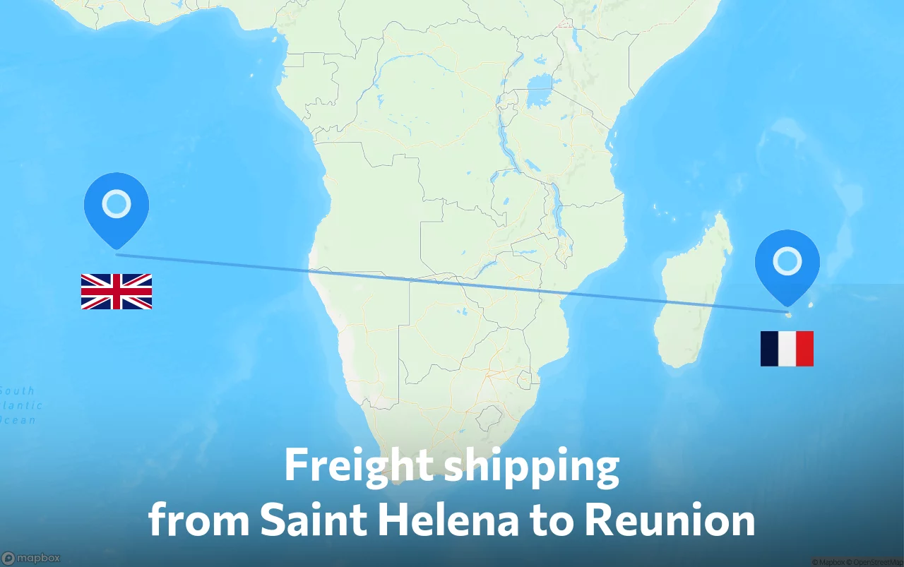 Shipping route from Saint Helena to Reunion