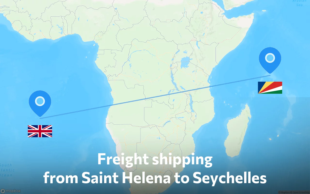 Shipping route from Saint Helena to Seychelles