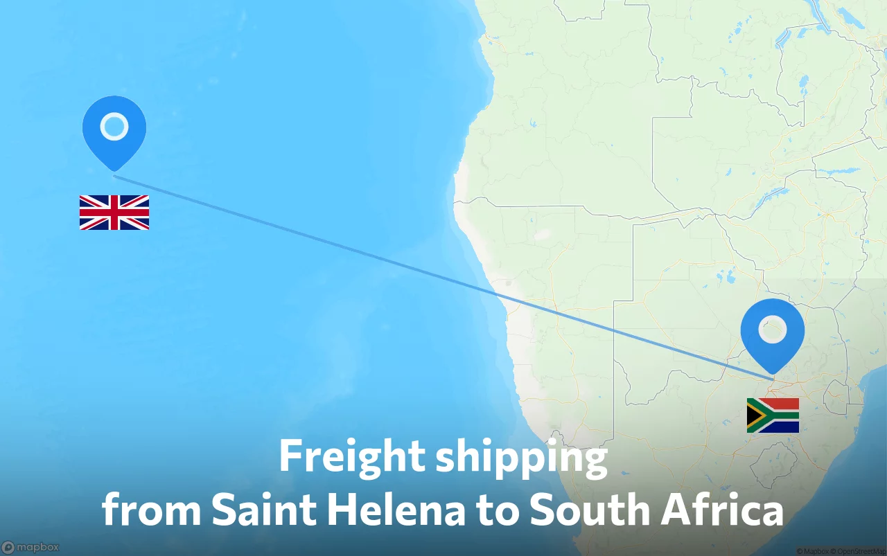 Shipping route from Saint Helena to South Africa