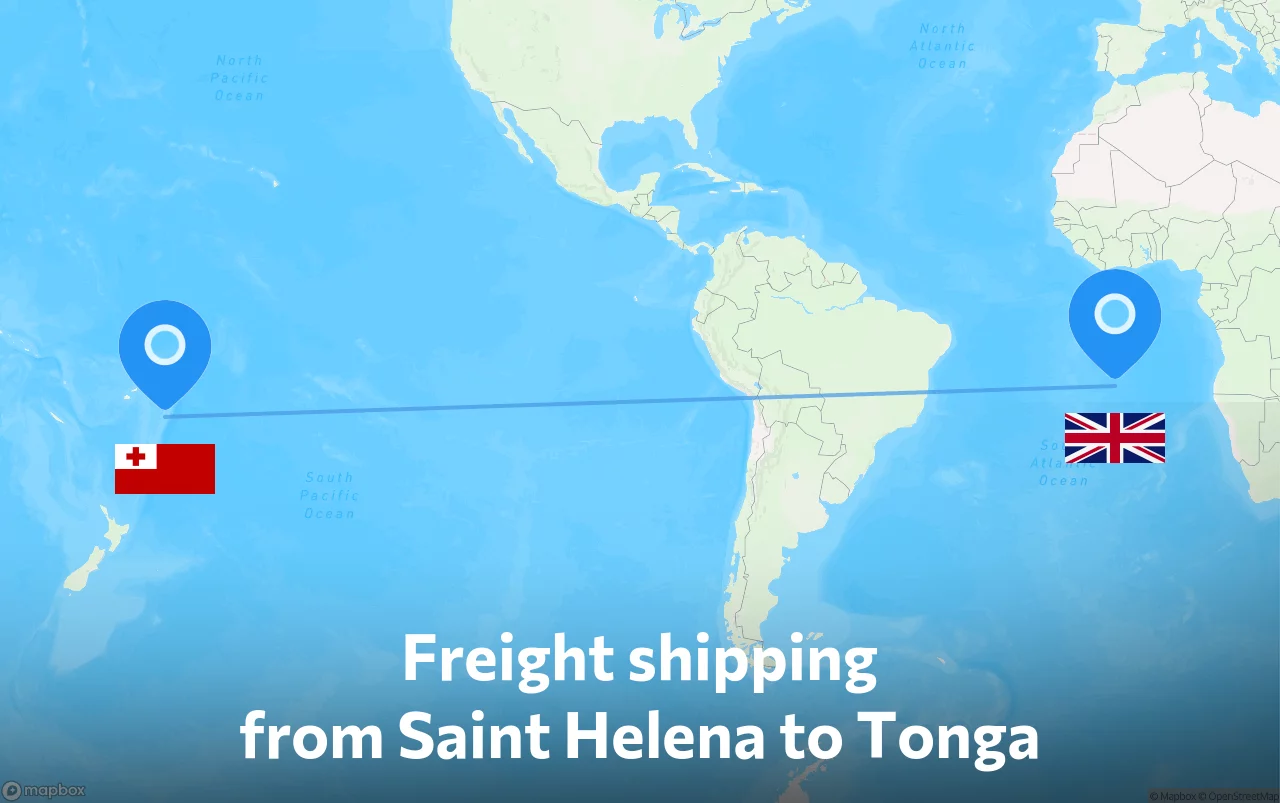 Shipping route from Saint Helena to Tonga
