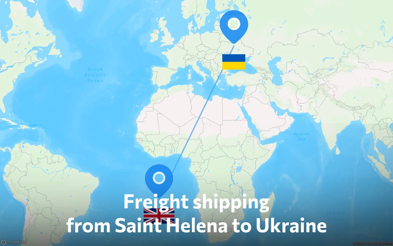 Shipping route from Saint Helena to Ukraine