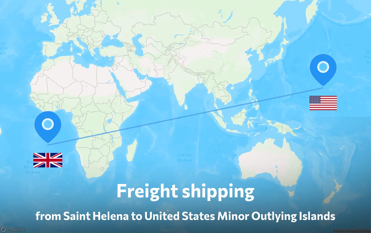 Shipping route from Saint Helena to United States Minor Outlying Islands