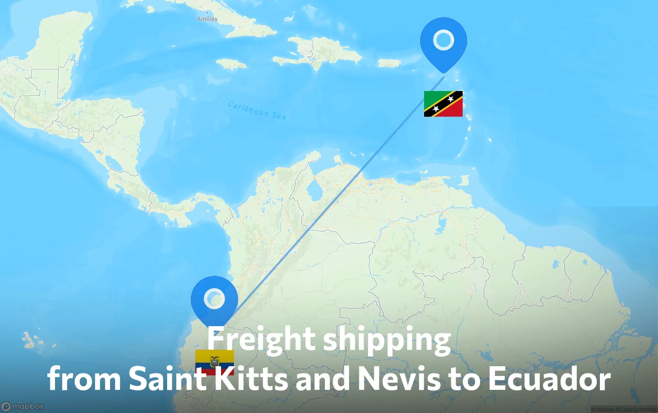 Shipping route from Saint Kitts and Nevis to Ecuador