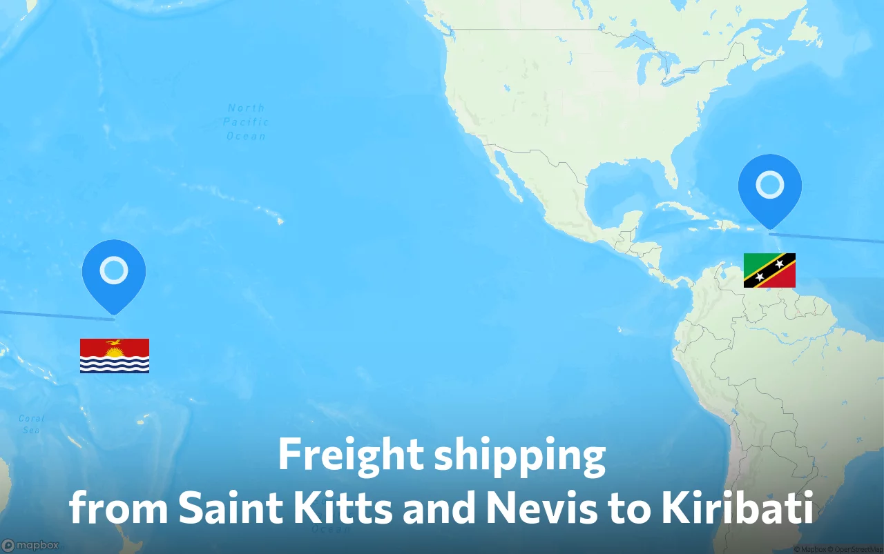 Shipping route from Saint Kitts and Nevis to Kiribati