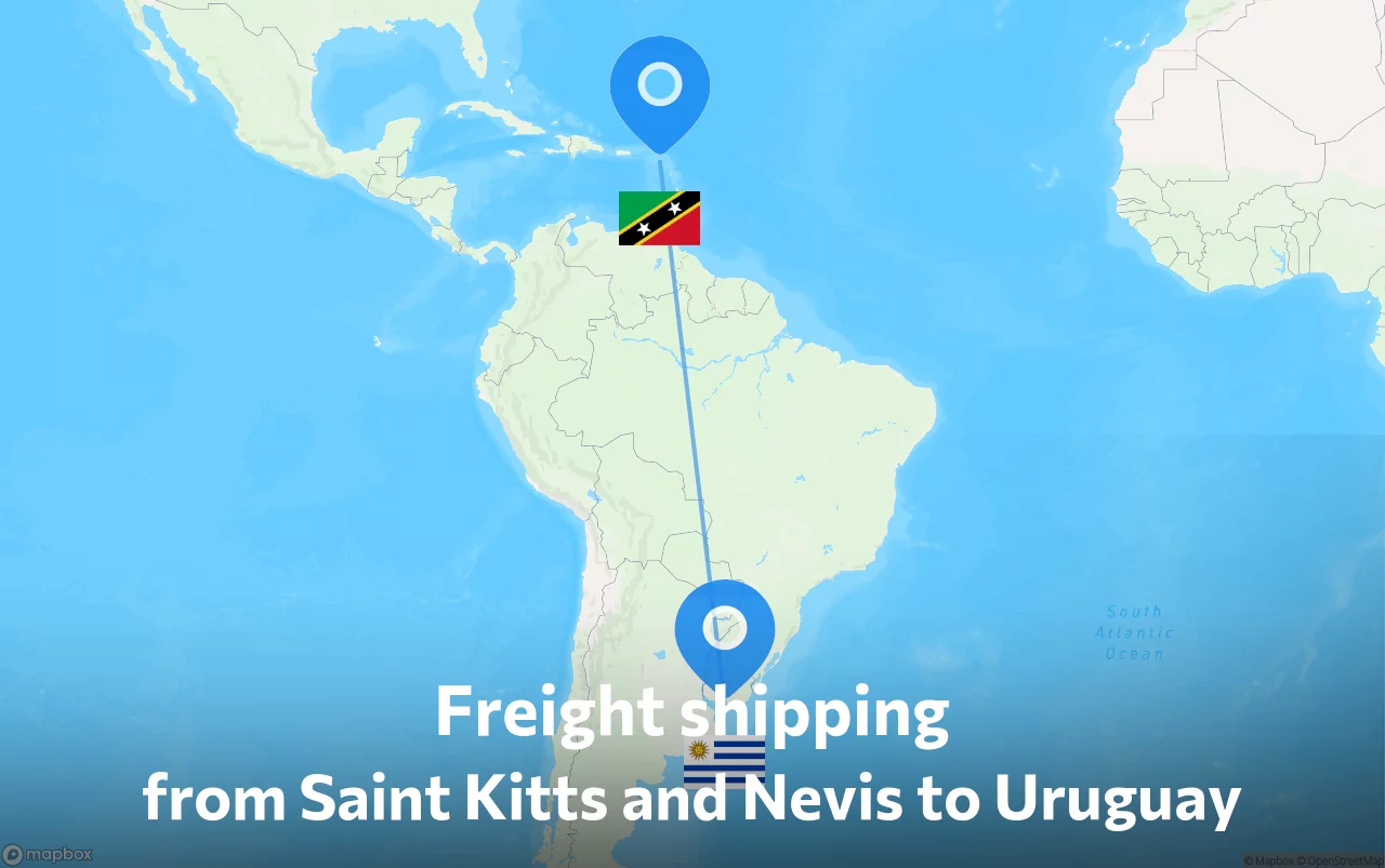 Shipping route from Saint Kitts and Nevis to Uruguay