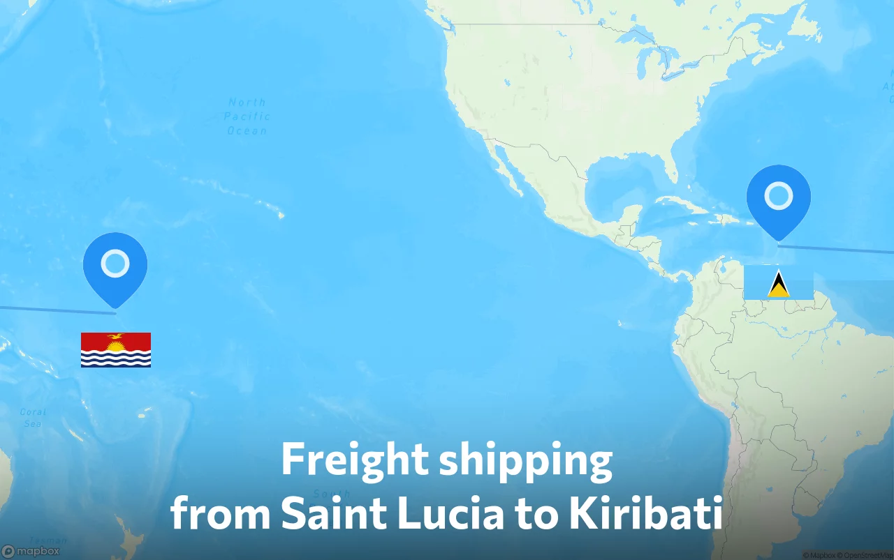 Shipping route from Saint Lucia to Kiribati