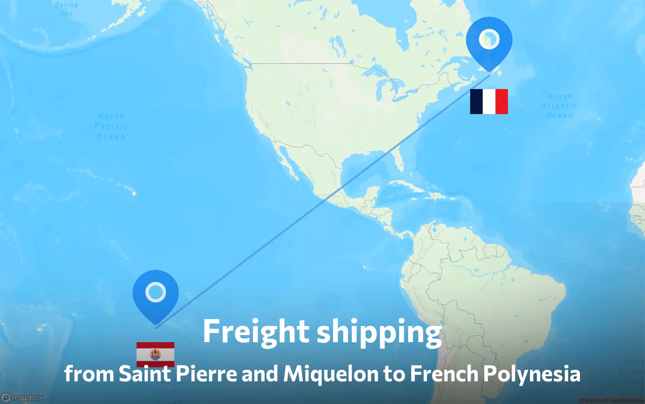 Shipping route from Saint Pierre and Miquelon to French Polynesia