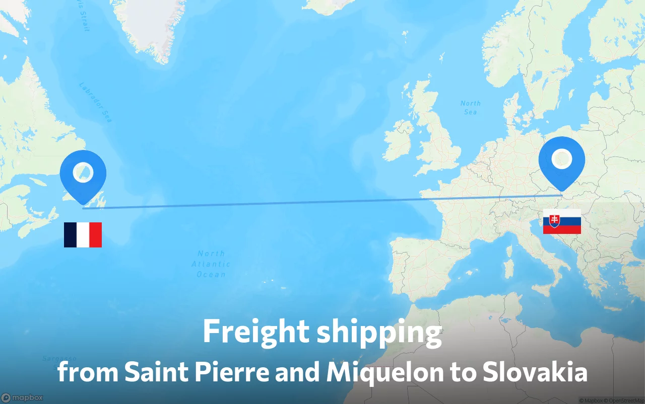 Shipping route from Saint Pierre and Miquelon to Slovakia