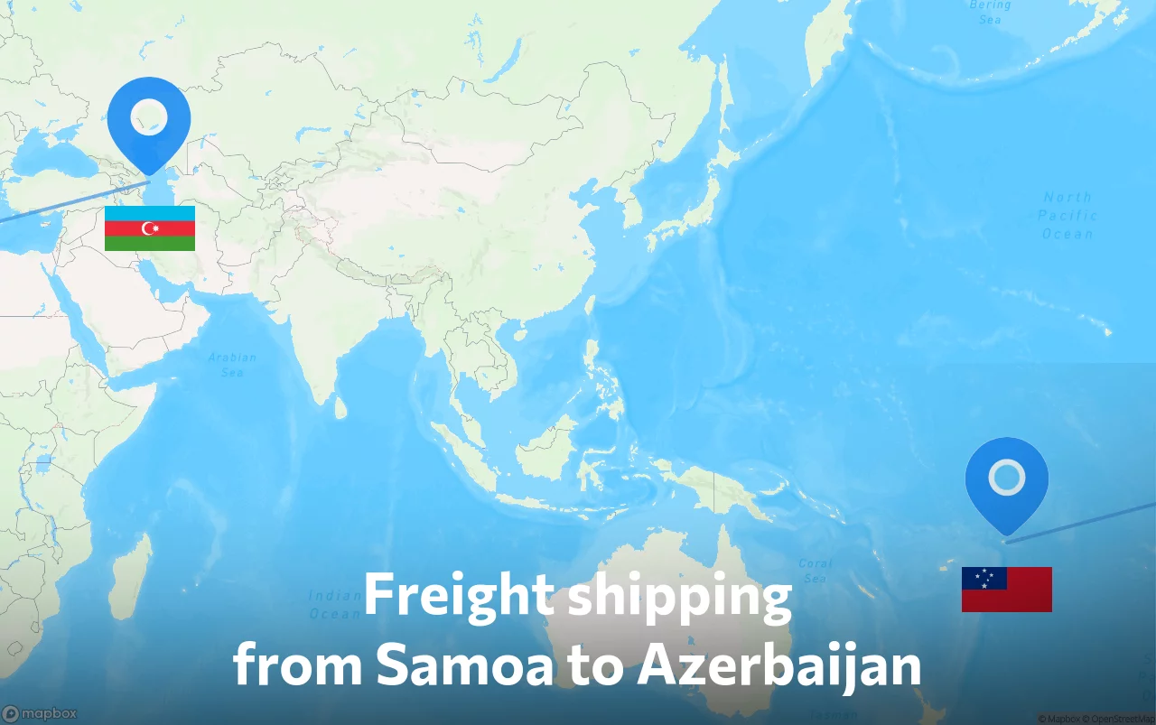 Shipping route from Samoa to Azerbaijan