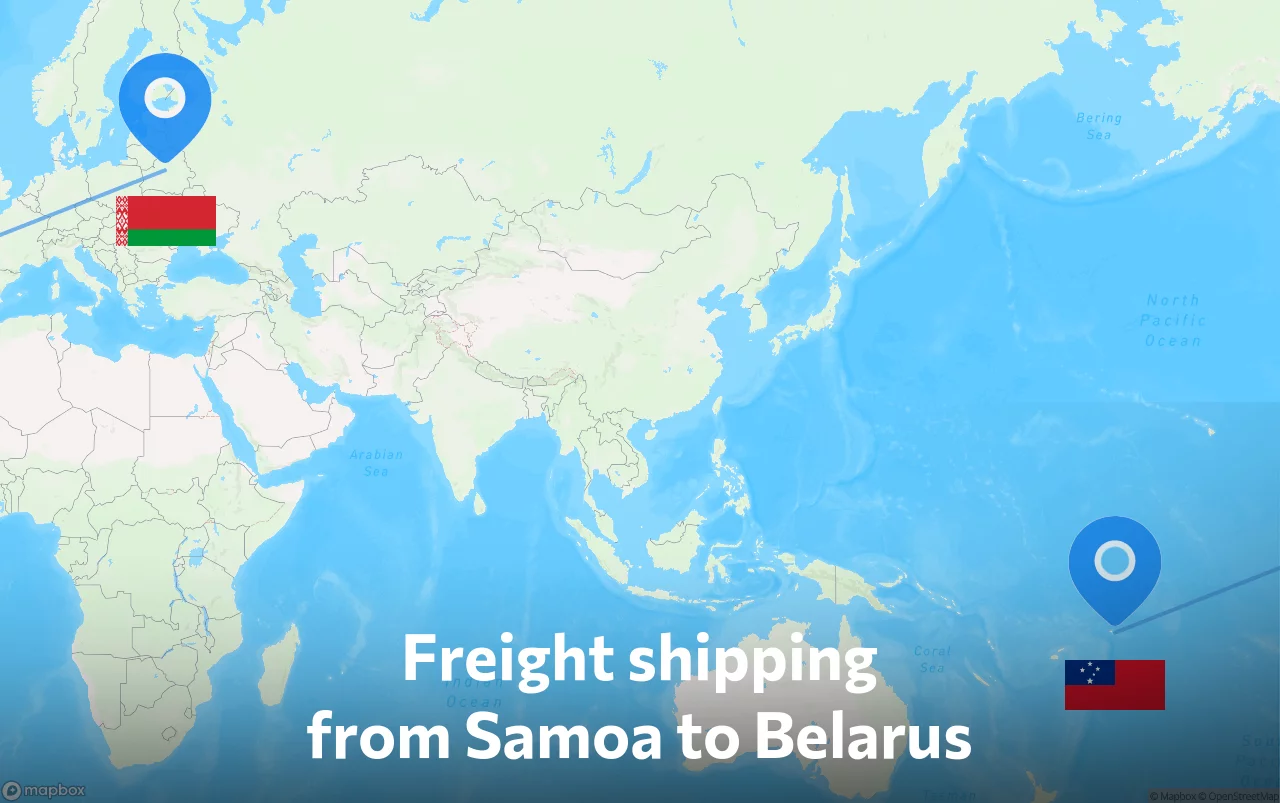 Shipping route from Samoa to Belarus