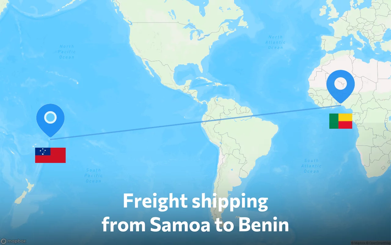 Shipping route from Samoa to Benin