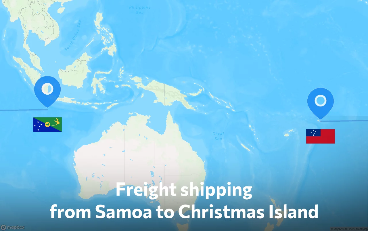 Shipping route from Samoa to Christmas Island