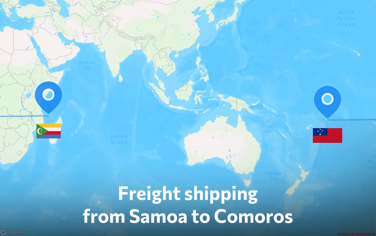 Shipping route from Samoa to Comoros