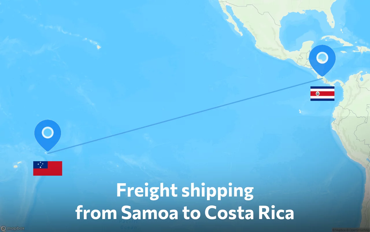 Shipping route from Samoa to Costa Rica