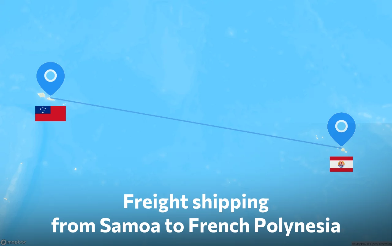 Shipping route from Samoa to French Polynesia