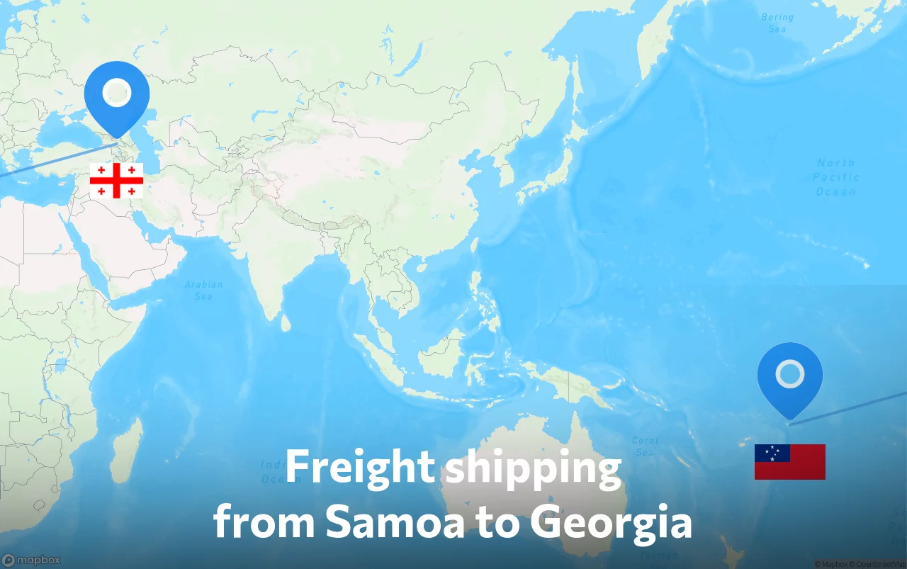 Shipping route from Samoa to Georgia