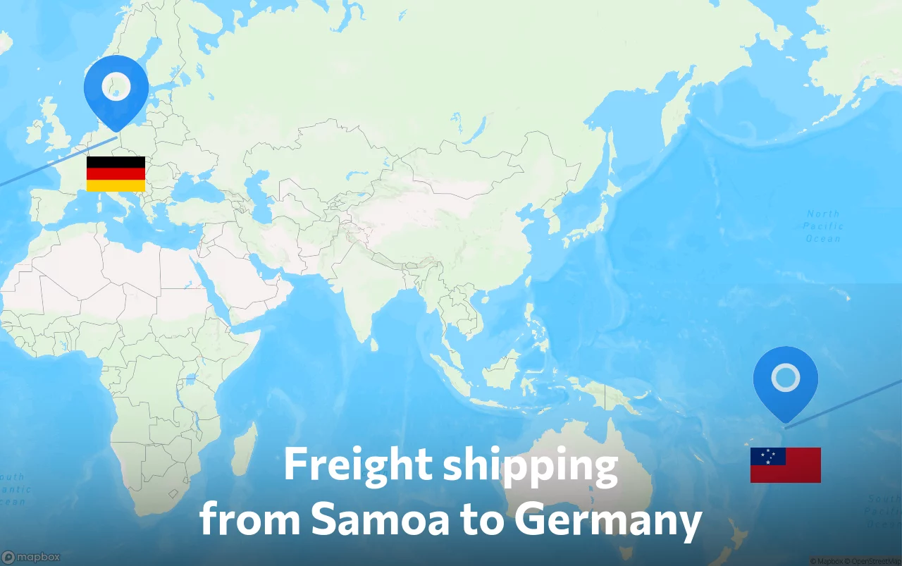 Shipping route from Samoa to Germany