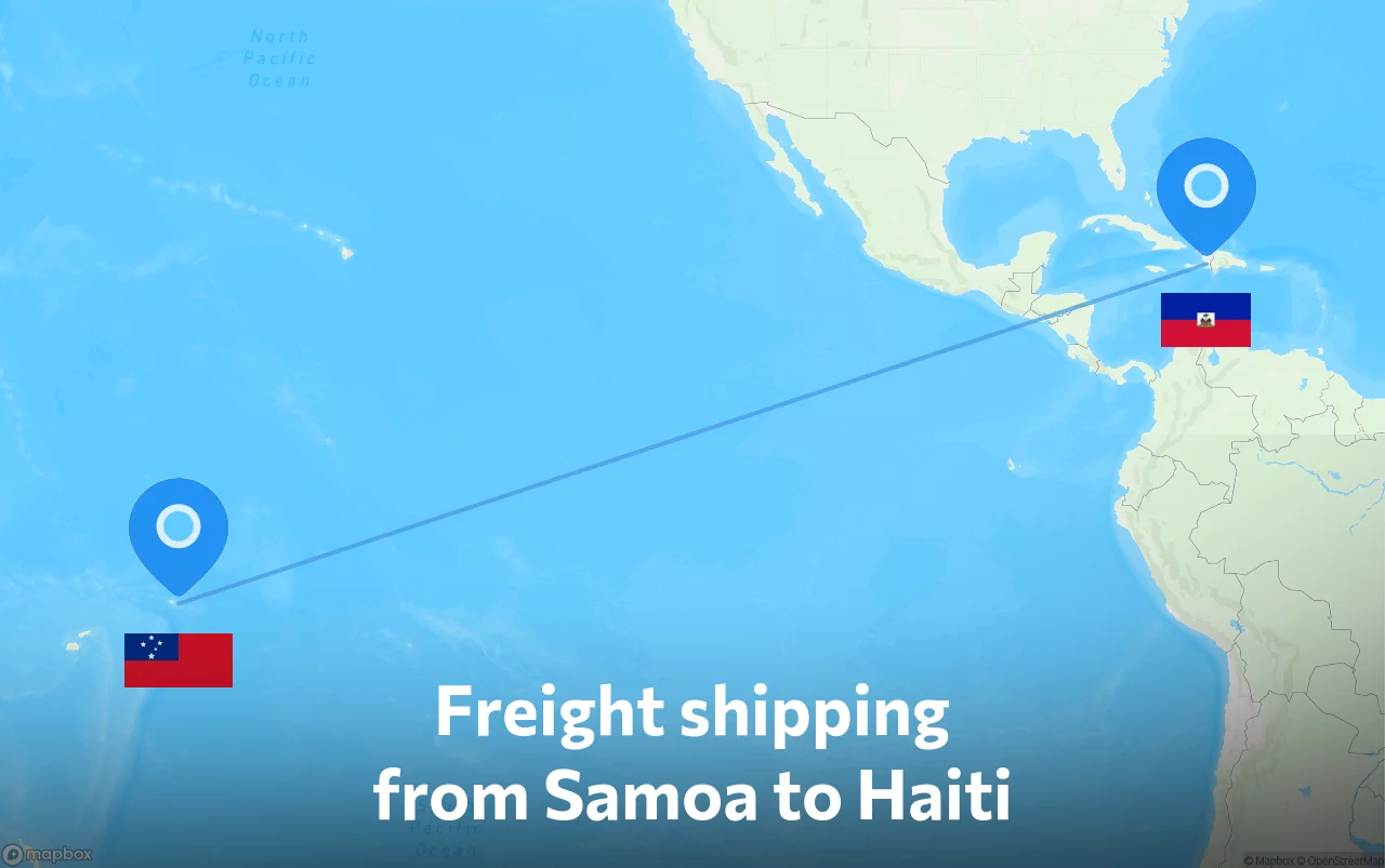 Shipping route from Samoa to Haiti