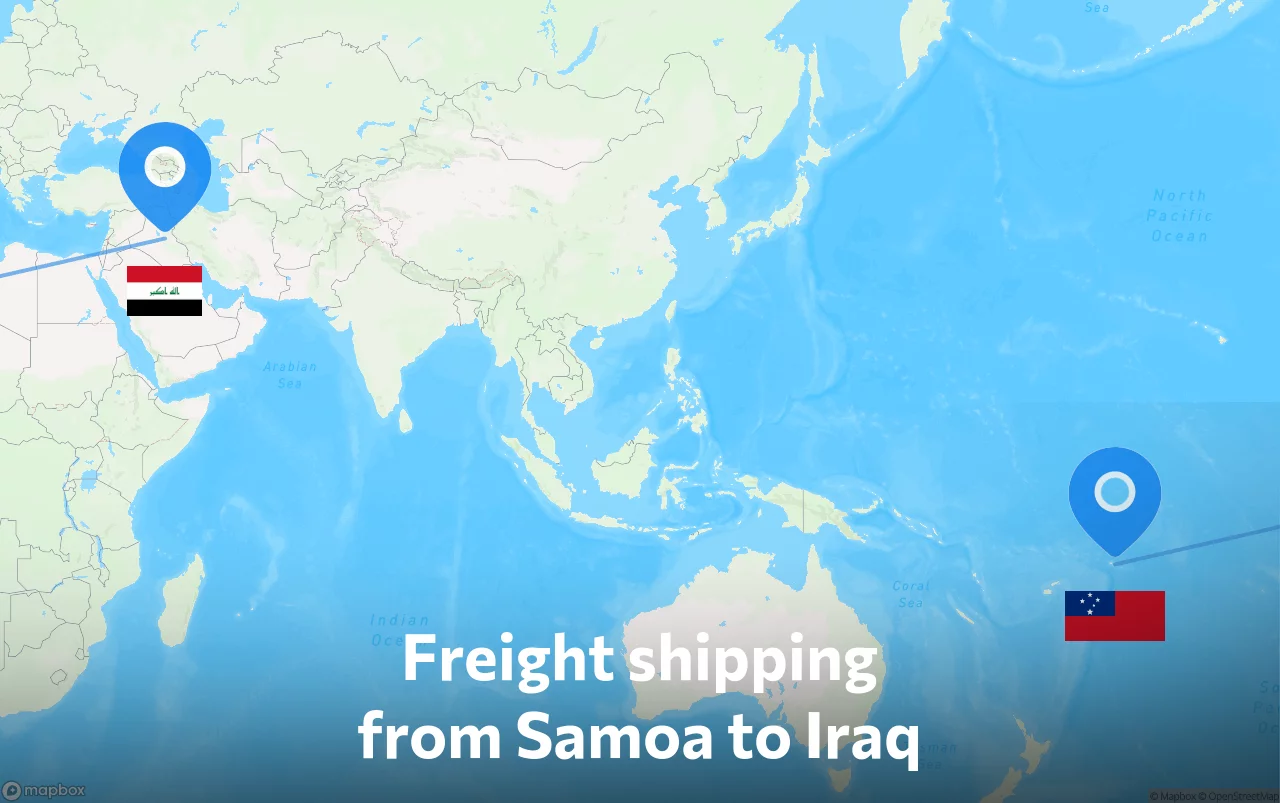 Shipping route from Samoa to Iraq