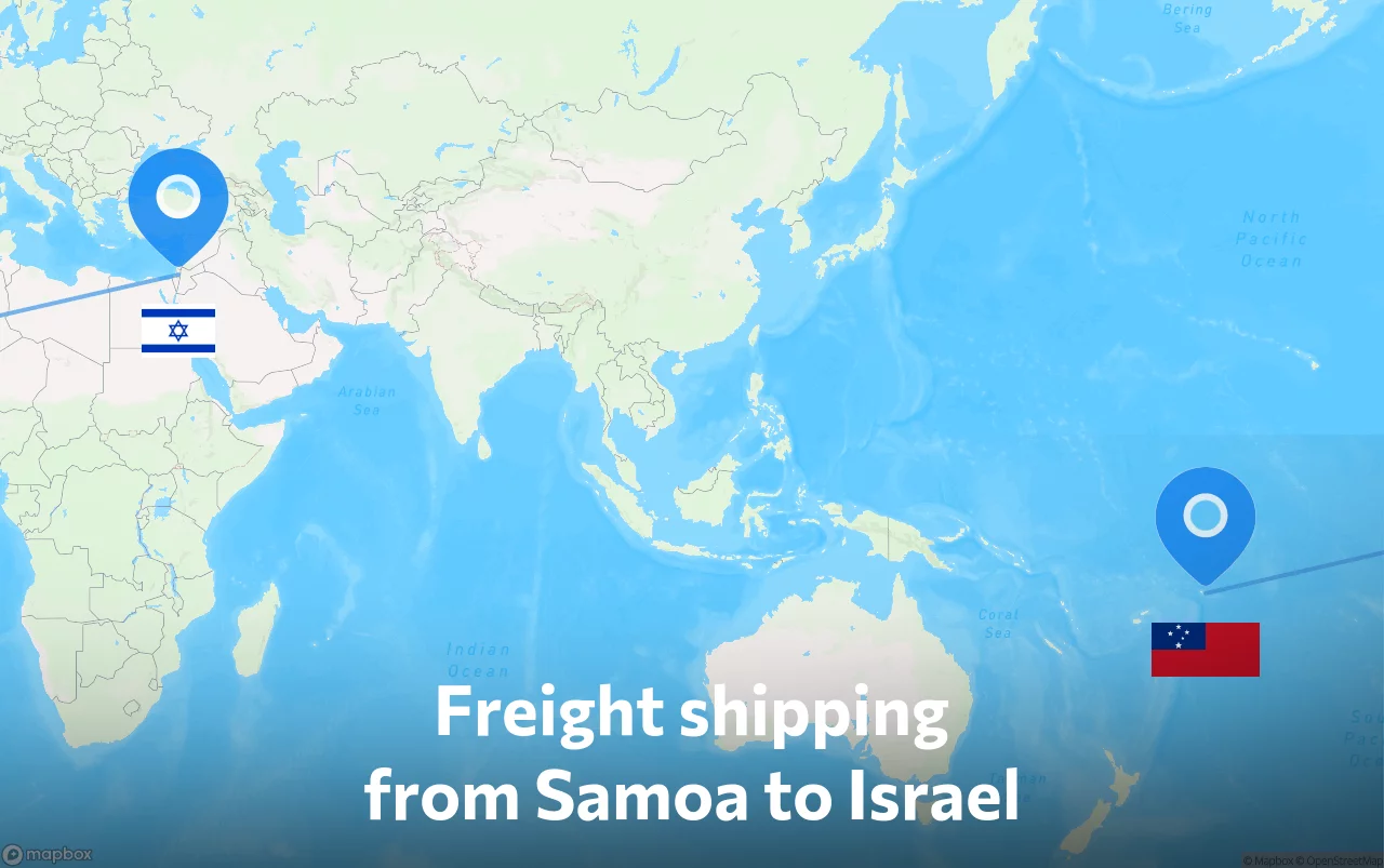 Shipping route from Samoa to Israel