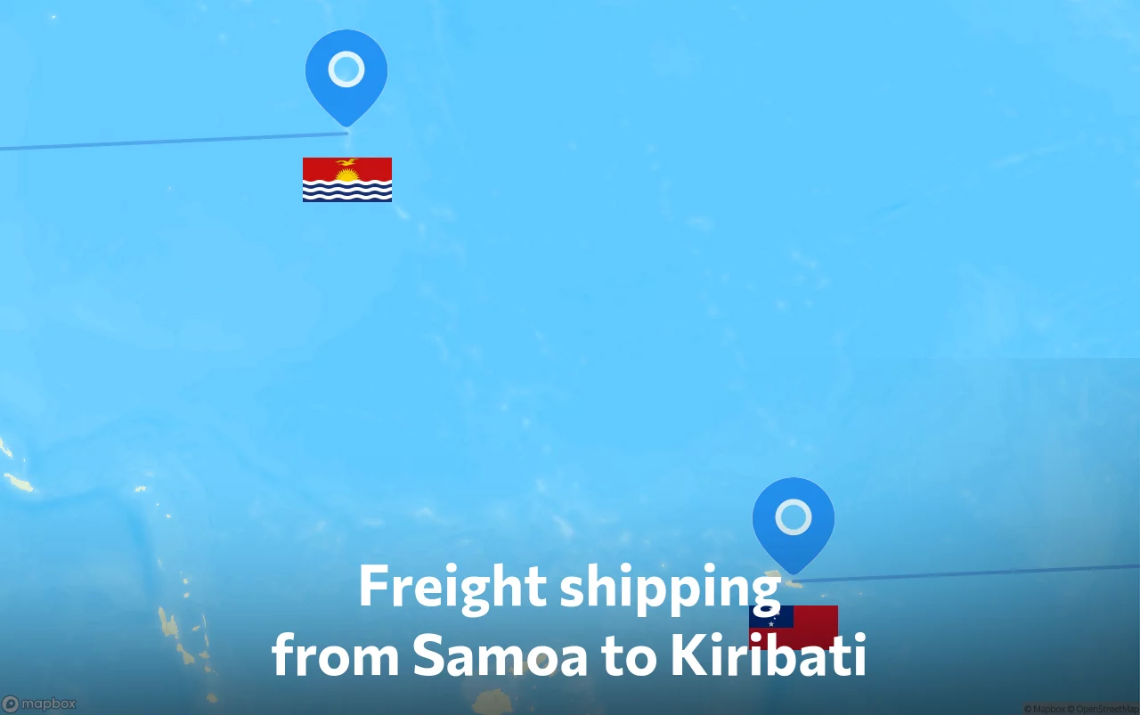 Shipping route from Samoa to Kiribati