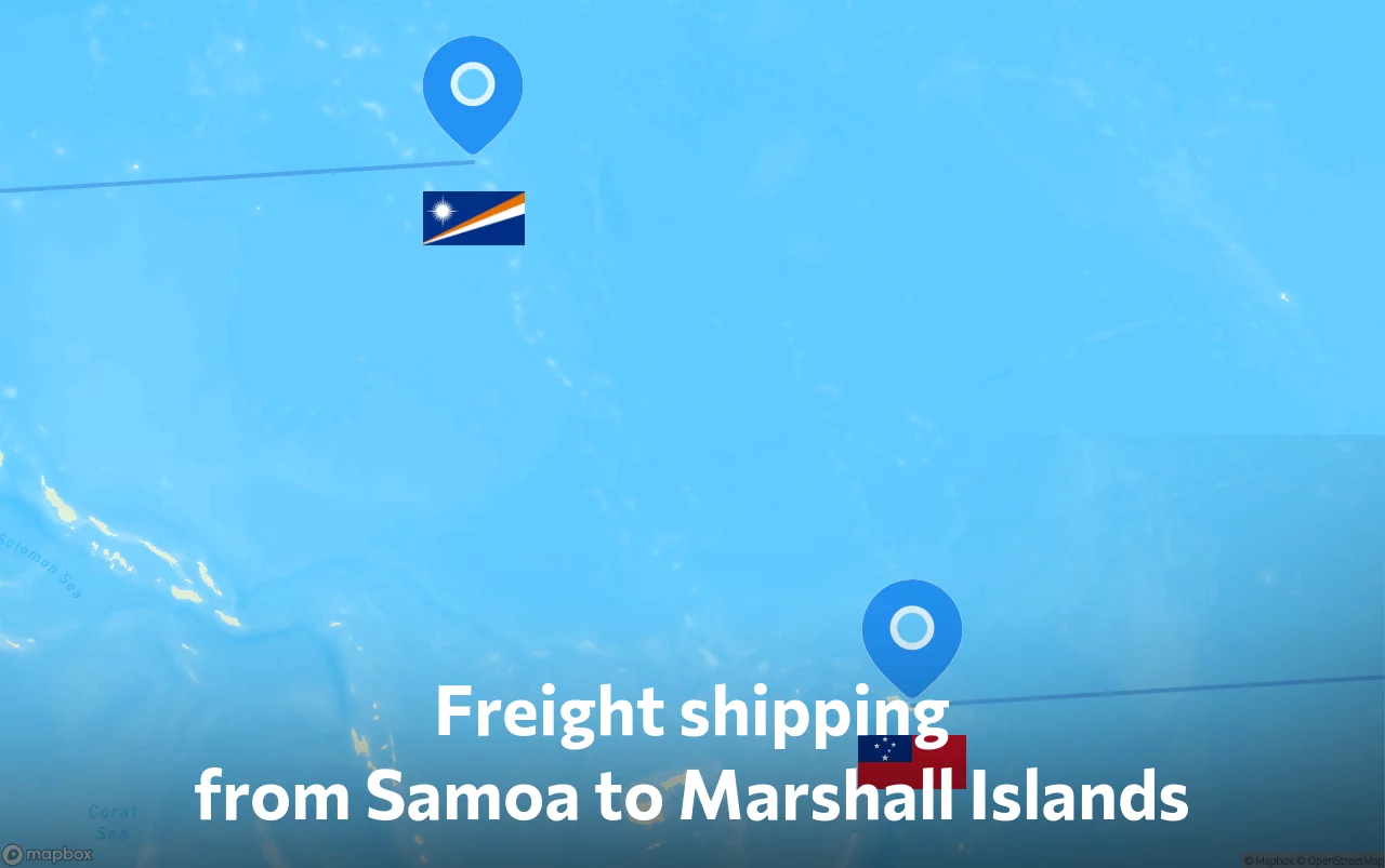 Shipping route from Samoa to Marshall Islands