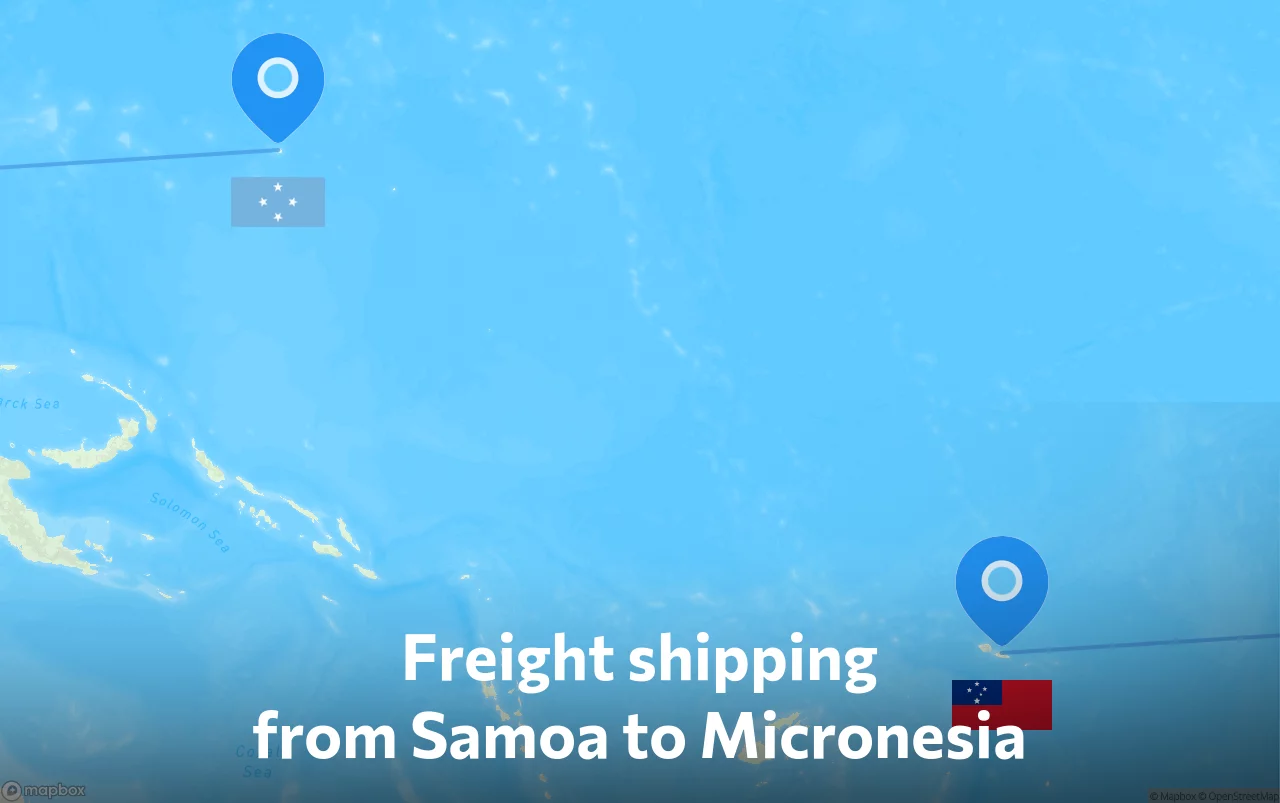 Shipping route from Samoa to Micronesia