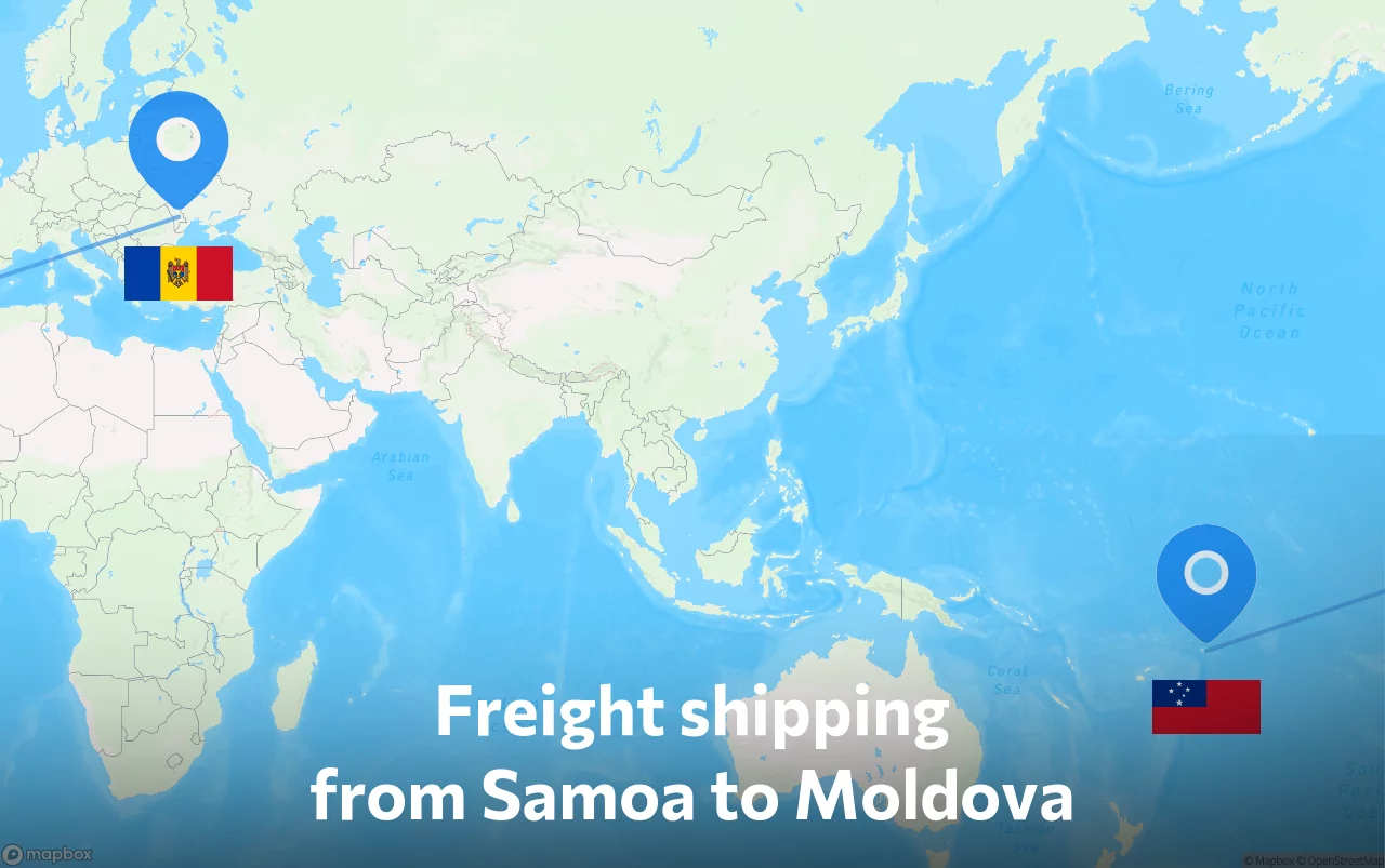 Shipping route from Samoa to Moldova