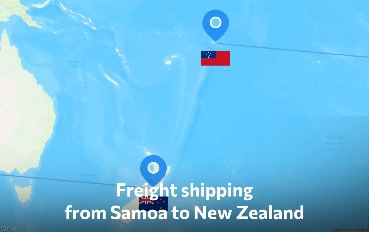 Shipping route from Samoa to New Zealand