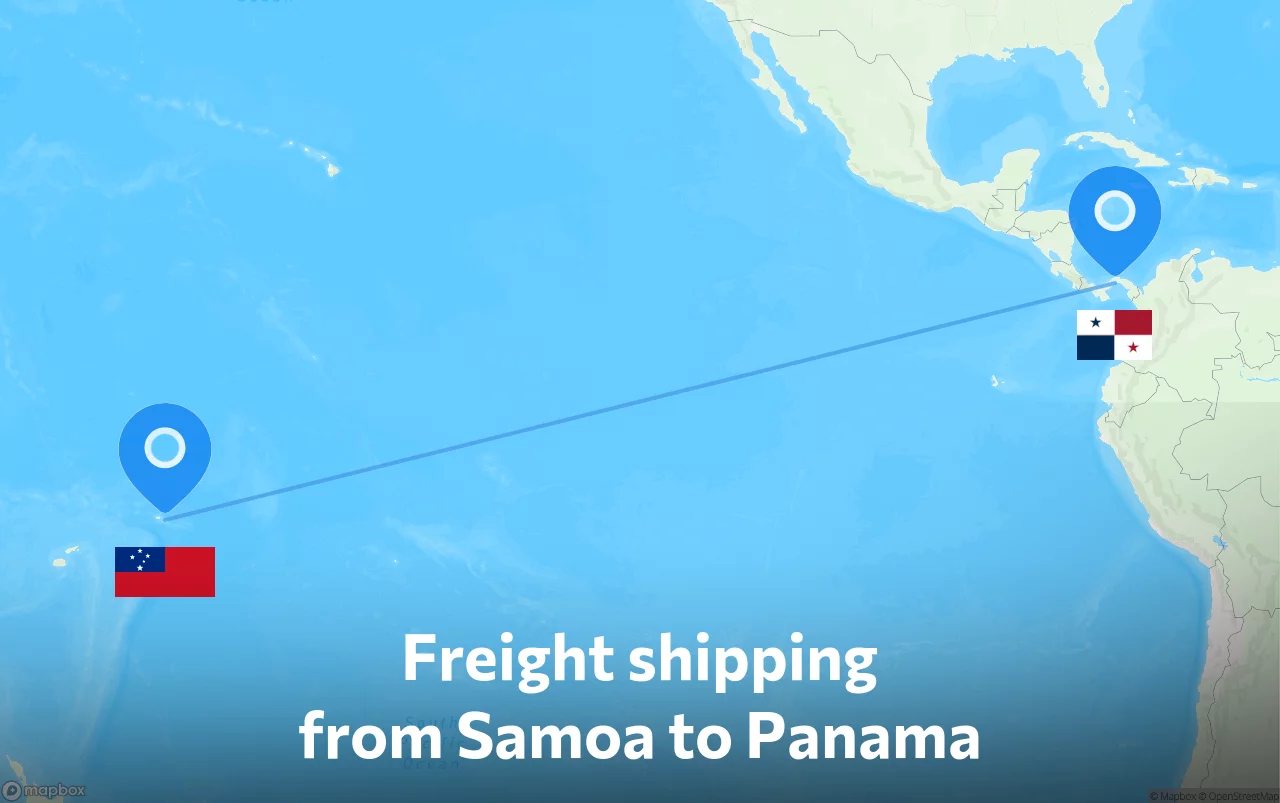 Shipping route from Samoa to Panama