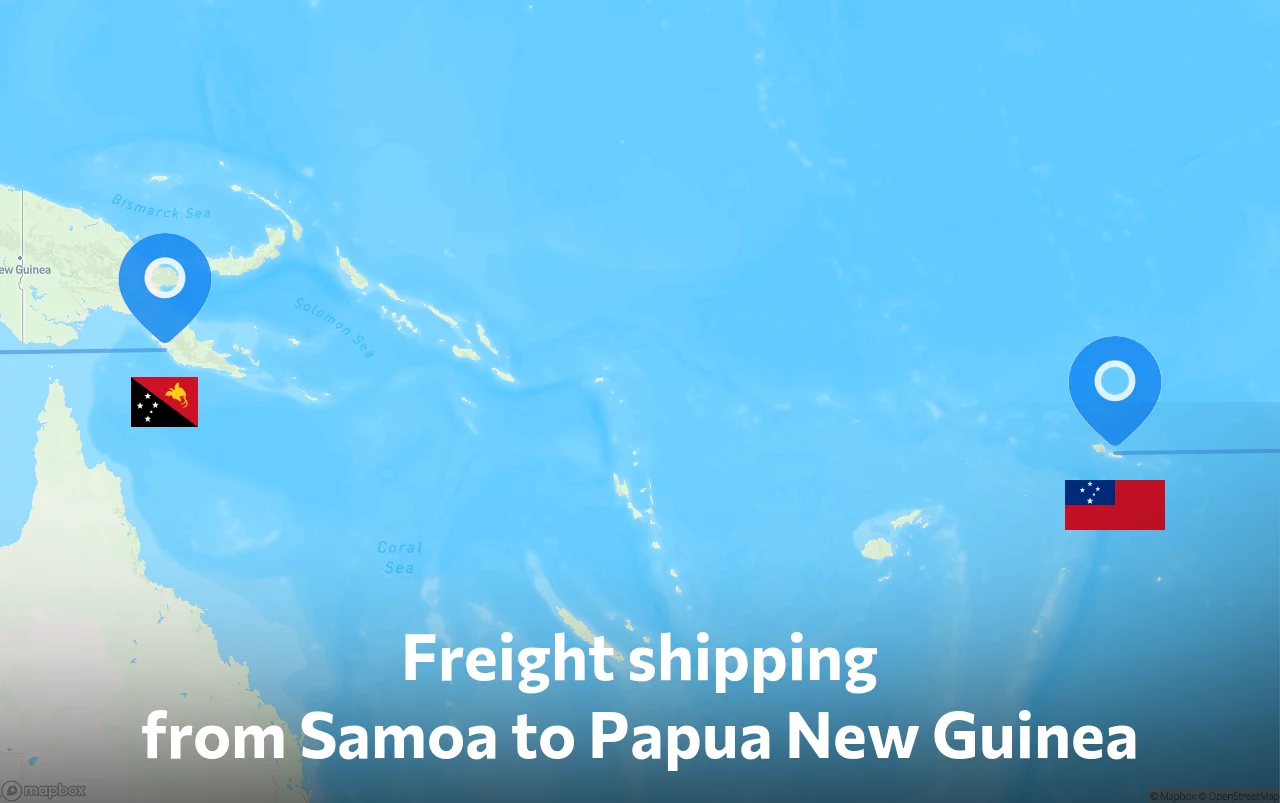 Shipping route from Samoa to Papua New Guinea