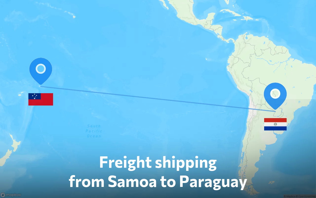 Shipping route from Samoa to Paraguay