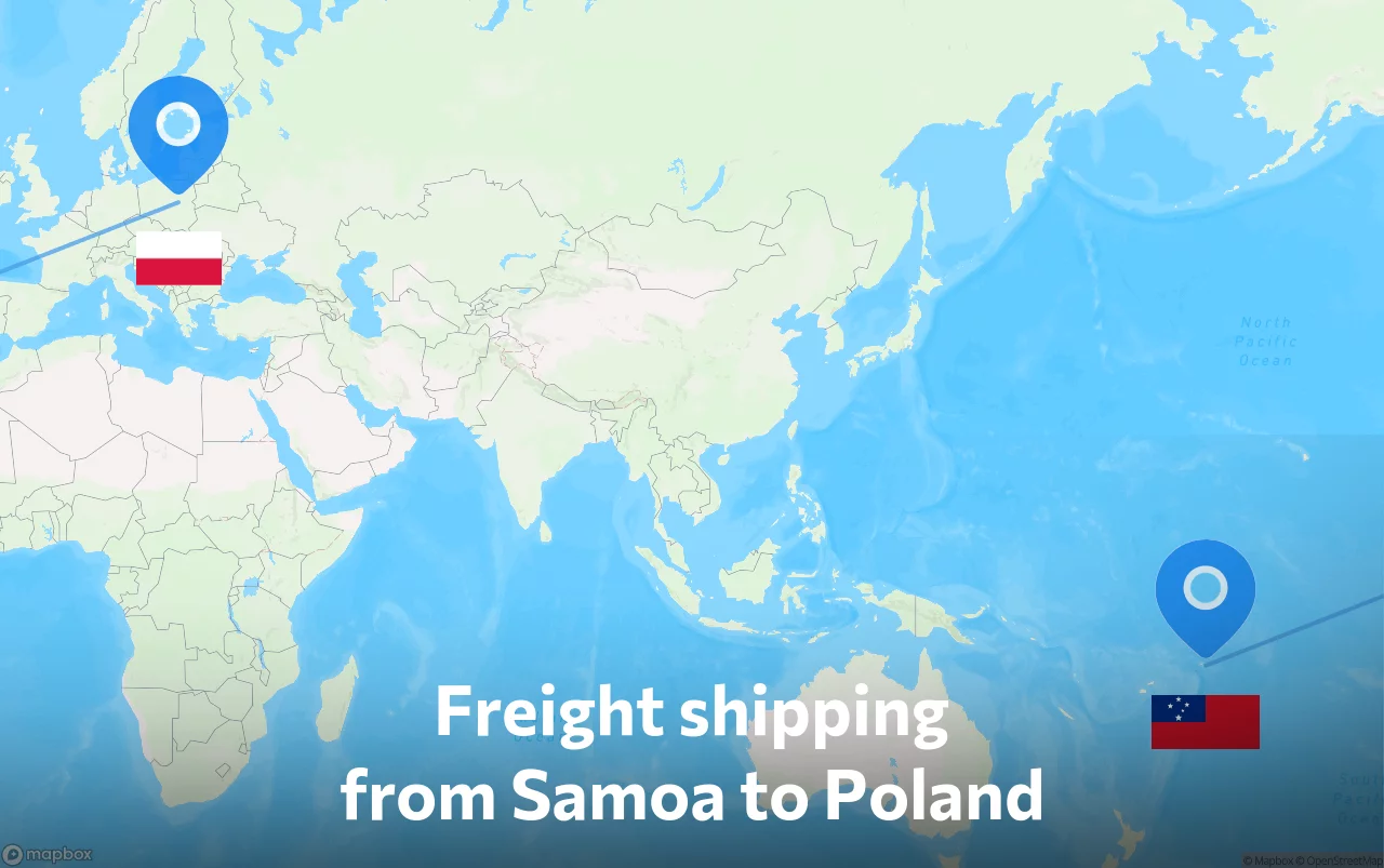 Shipping route from Samoa to Poland