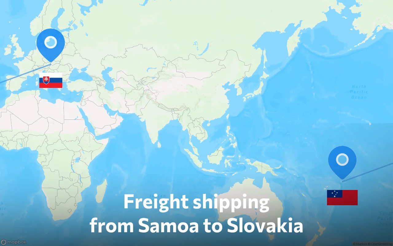 Shipping route from Samoa to Slovakia