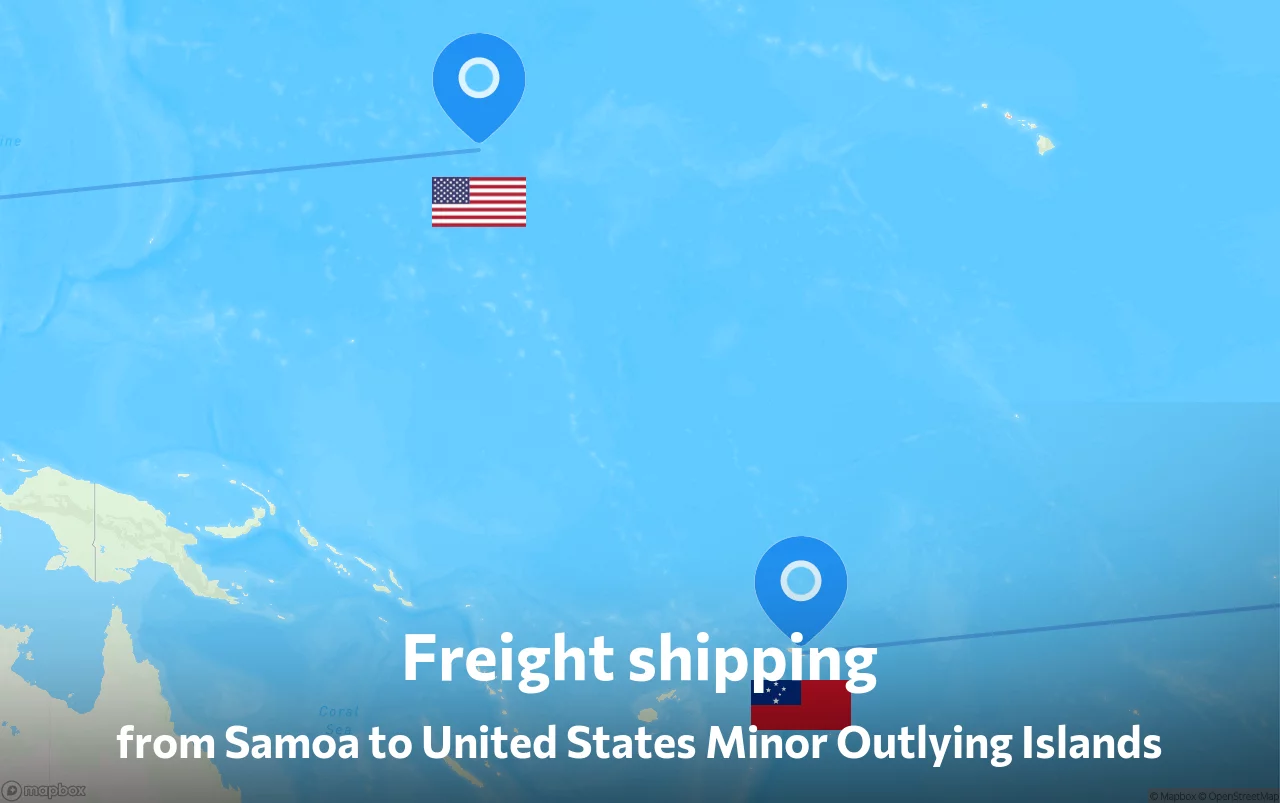 Shipping route from Samoa to United States Minor Outlying Islands